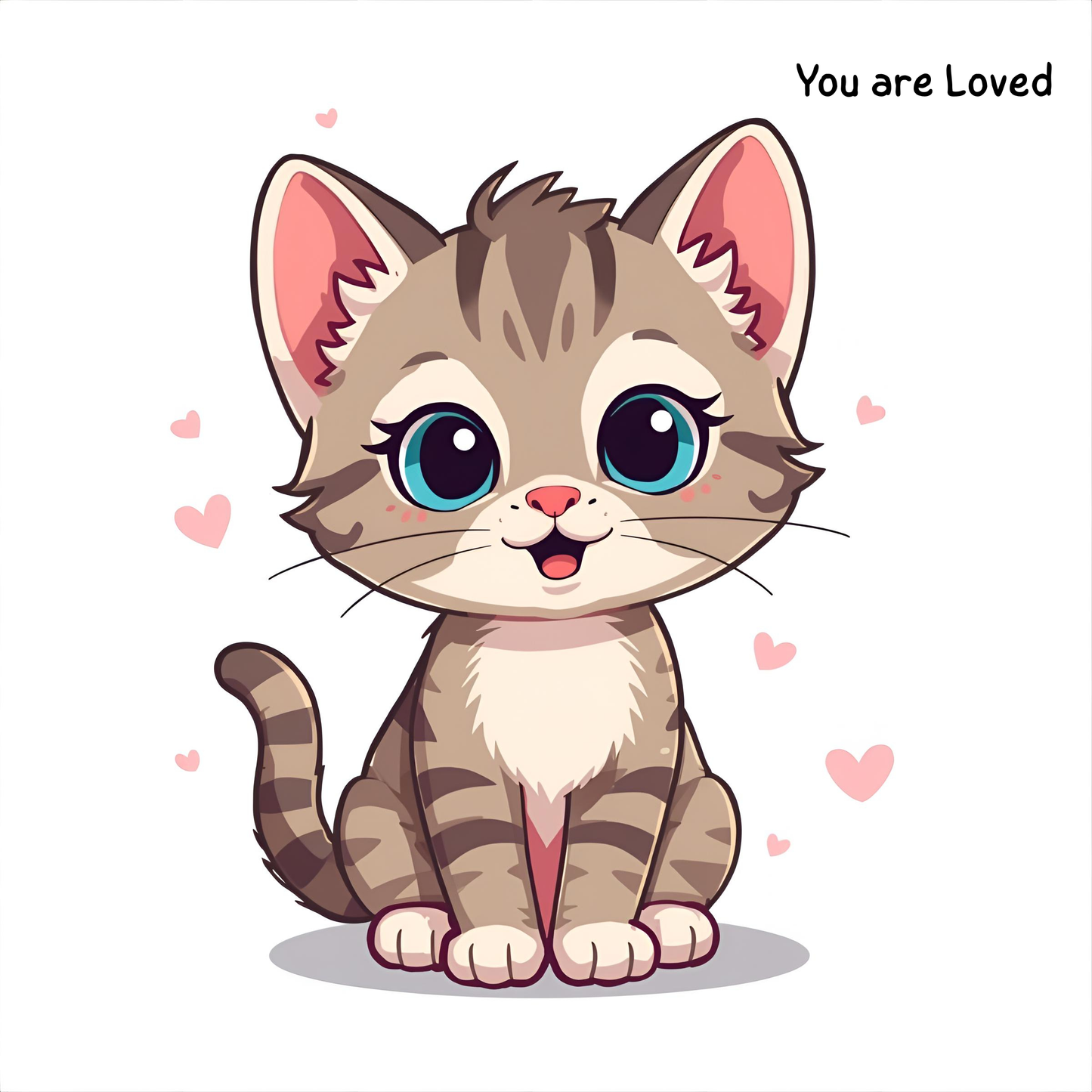 Digital Artwork: You are Loved - Kitty Cat