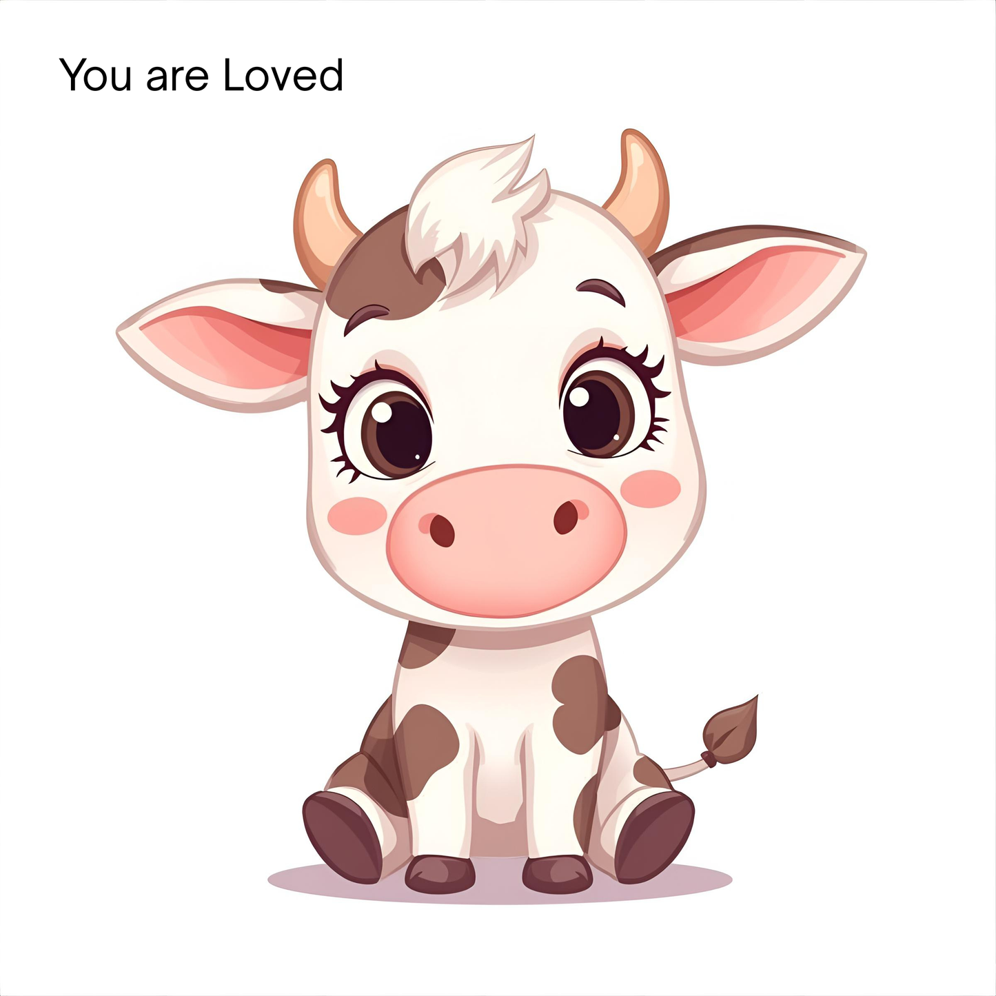 Digital Artwork: You are Loved - Baby Cow